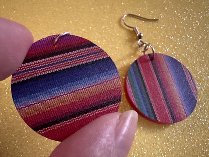 Textile Earrings: Laser Cut Acrylic Fabric Earrings, Hobby, Crafter, Crafts, Seamstress, Sewing, Designer, Art, Best Gifts for Her/Him/Them