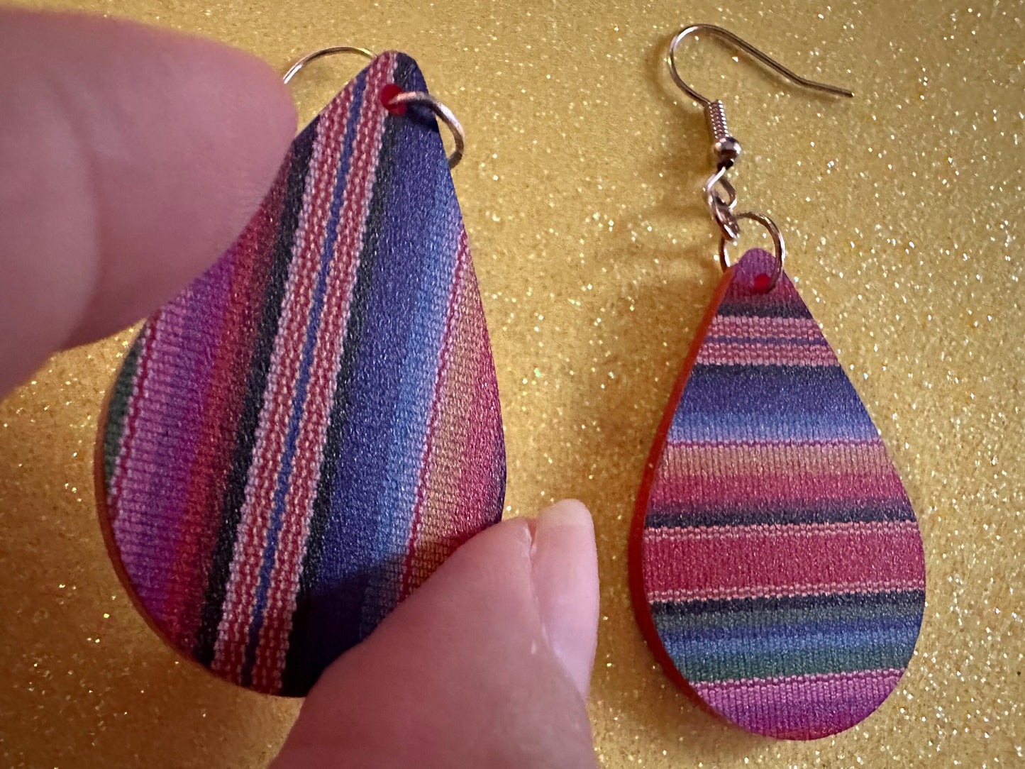 Textile Earrings: Laser Cut Acrylic Fabric Earrings, Hobby, Crafter, Crafts, Seamstress, Sewing, Designer, Art, Best Gifts for Her/Him/Them