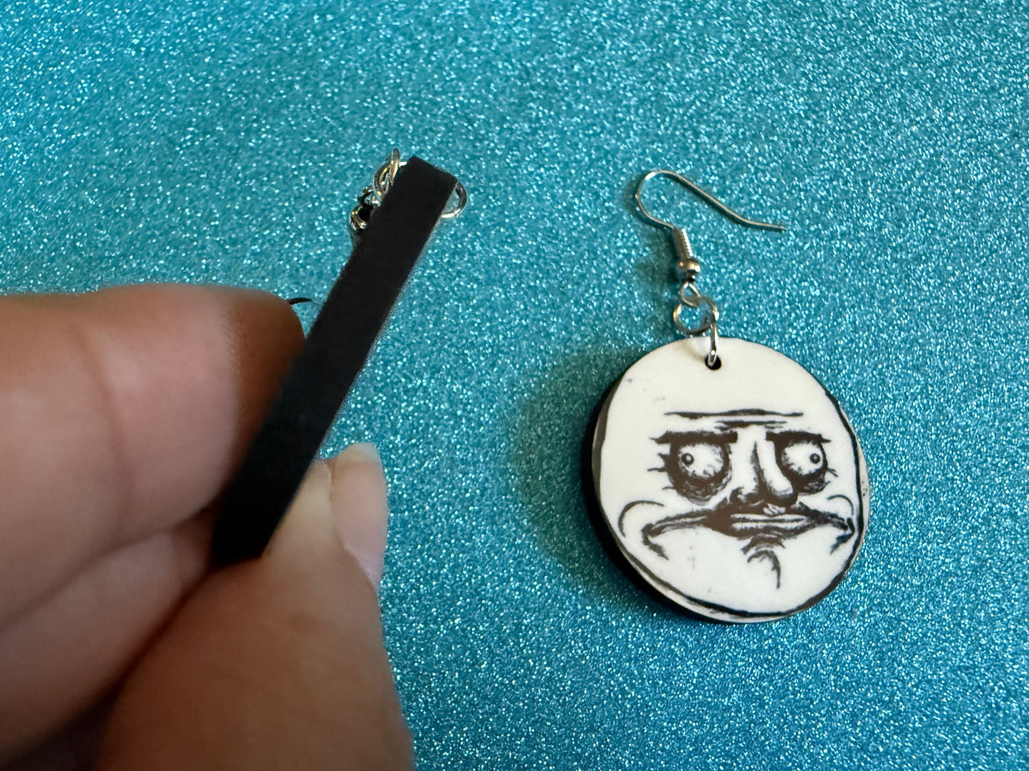 This is Fine Earrings: Laser Cut Acrylic Meme Earrings, Dog & Fire Memes, Novelty, Pop Culture, Green Earrings, Best Gifts for Her/Him/Them