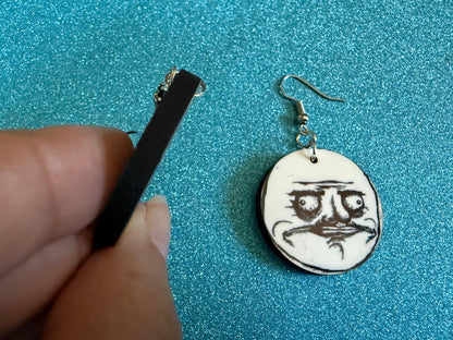 This is Fine Earrings: Laser Cut Acrylic Meme Earrings, Dog & Fire Memes, Novelty, Pop Culture, Green Earrings, Best Gifts for Her/Him/Them
