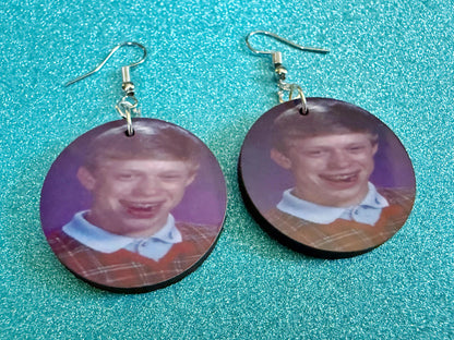 This is Fine Earrings: Laser Cut Acrylic Meme Earrings, Dog & Fire Memes, Novelty, Pop Culture, Green Earrings, Best Gifts for Her/Him/Them