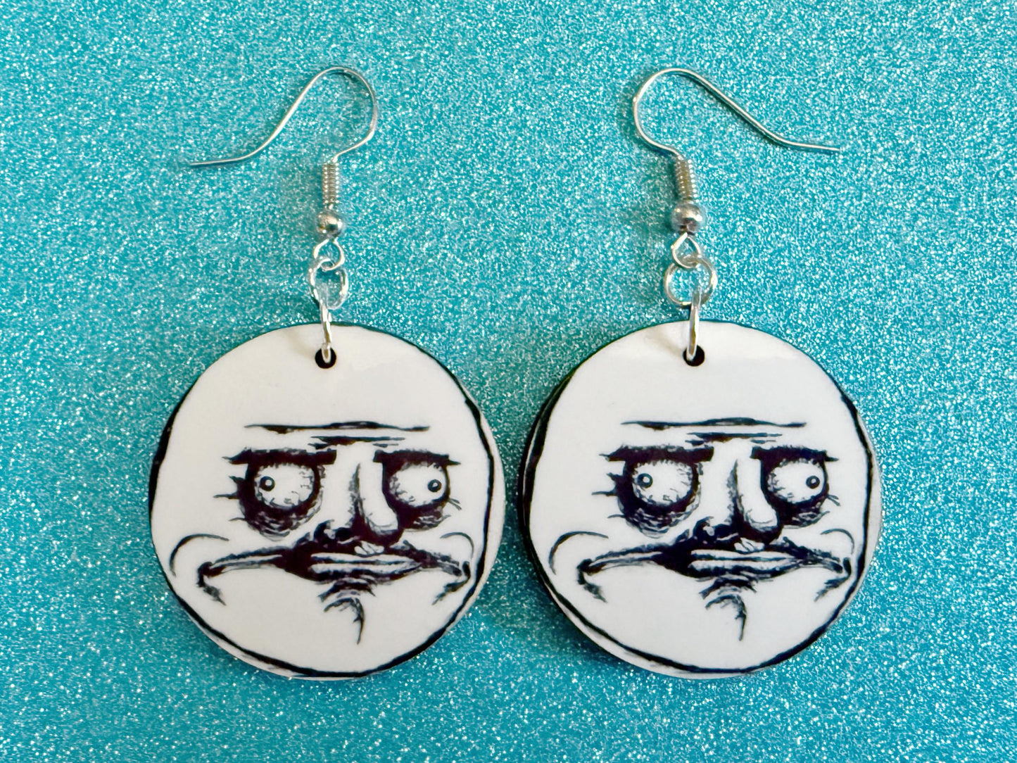 This is Fine Earrings: Laser Cut Acrylic Meme Earrings, Dog & Fire Memes, Novelty, Pop Culture, Green Earrings, Best Gifts for Her/Him/Them