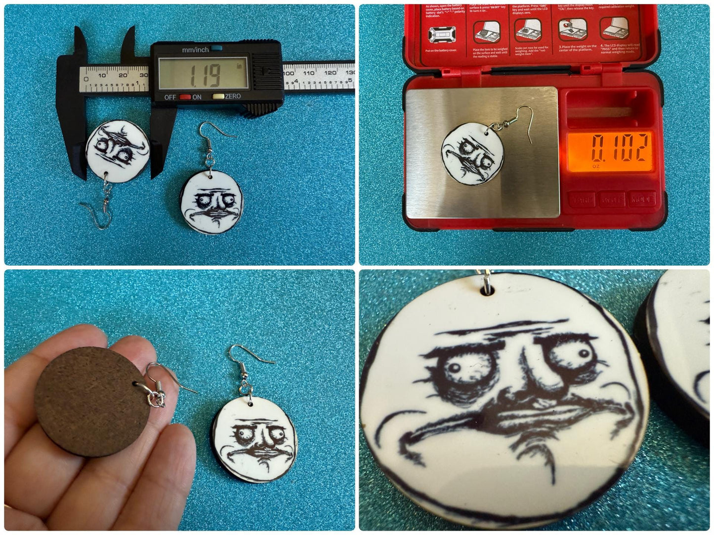 This is Fine Earrings: Laser Cut Acrylic Meme Earrings, Dog & Fire Memes, Novelty, Pop Culture, Green Earrings, Best Gifts for Her/Him/Them