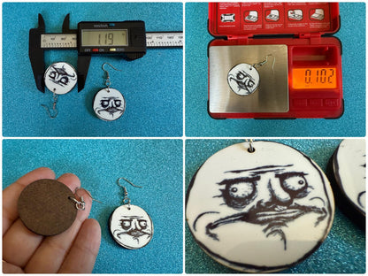 This is Fine Earrings: Laser Cut Acrylic Meme Earrings, Dog & Fire Memes, Novelty, Pop Culture, Green Earrings, Best Gifts for Her/Him/Them