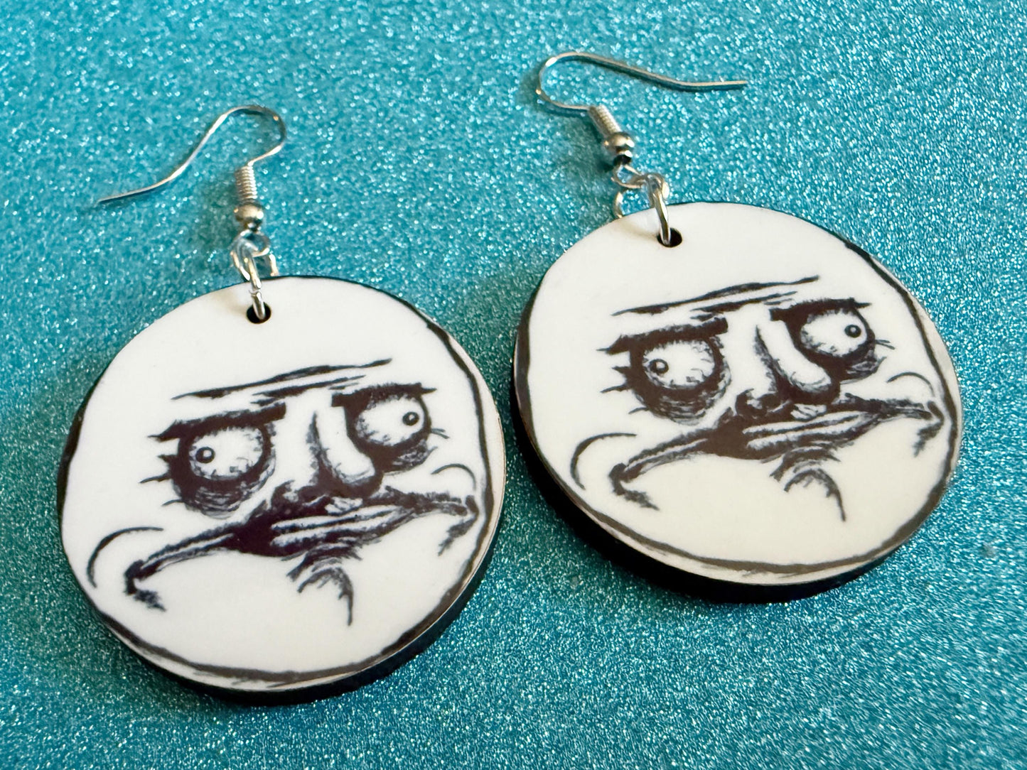 This is Fine Earrings: Laser Cut Acrylic Meme Earrings, Dog & Fire Memes, Novelty, Pop Culture, Green Earrings, Best Gifts for Her/Him/Them