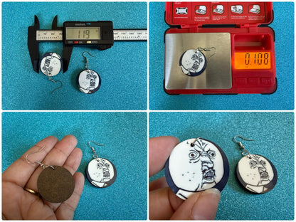 This is Fine Earrings: Laser Cut Acrylic Meme Earrings, Dog & Fire Memes, Novelty, Pop Culture, Green Earrings, Best Gifts for Her/Him/Them