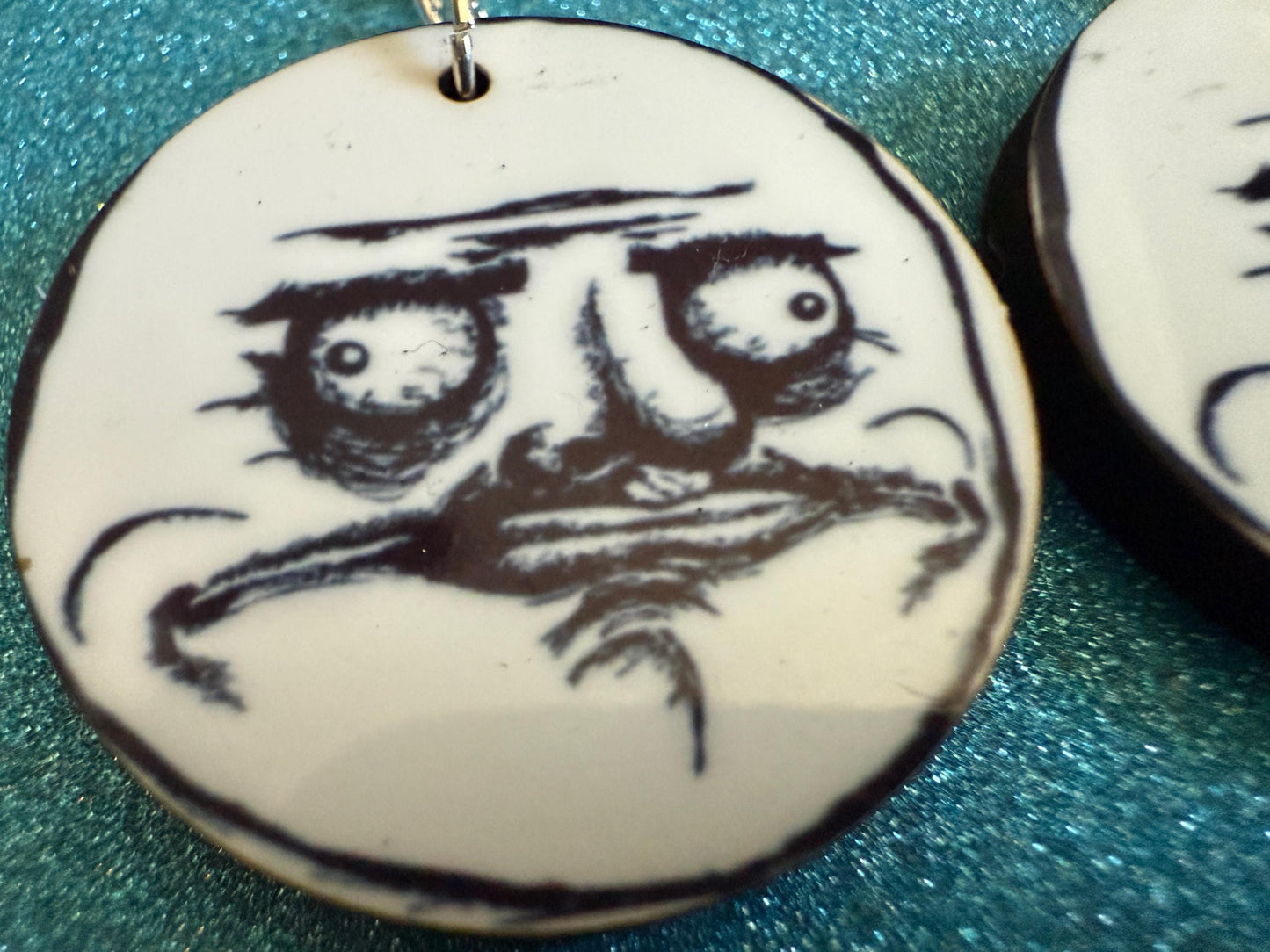 This is Fine Earrings: Laser Cut Acrylic Meme Earrings, Dog & Fire Memes, Novelty, Pop Culture, Green Earrings, Best Gifts for Her/Him/Them