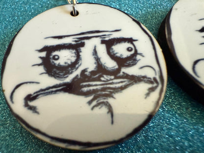 This is Fine Earrings: Laser Cut Acrylic Meme Earrings, Dog & Fire Memes, Novelty, Pop Culture, Green Earrings, Best Gifts for Her/Him/Them