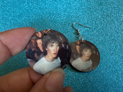 This is Fine Earrings: Laser Cut Acrylic Meme Earrings, Dog & Fire Memes, Novelty, Pop Culture, Green Earrings, Best Gifts for Her/Him/Them