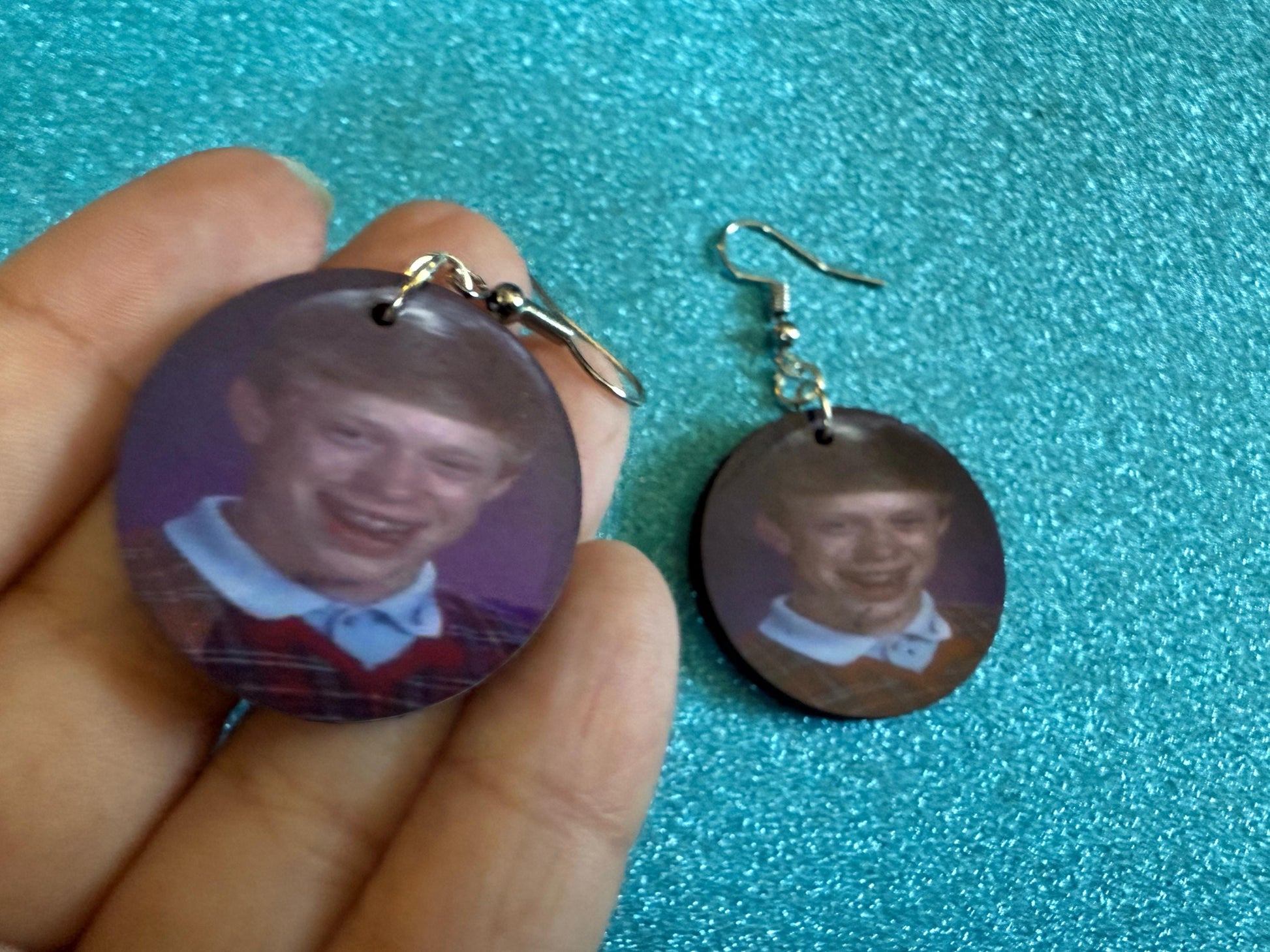This is Fine Earrings: Laser Cut Acrylic Meme Earrings, Dog & Fire Memes, Novelty, Pop Culture, Green Earrings, Best Gifts for Her/Him/Them