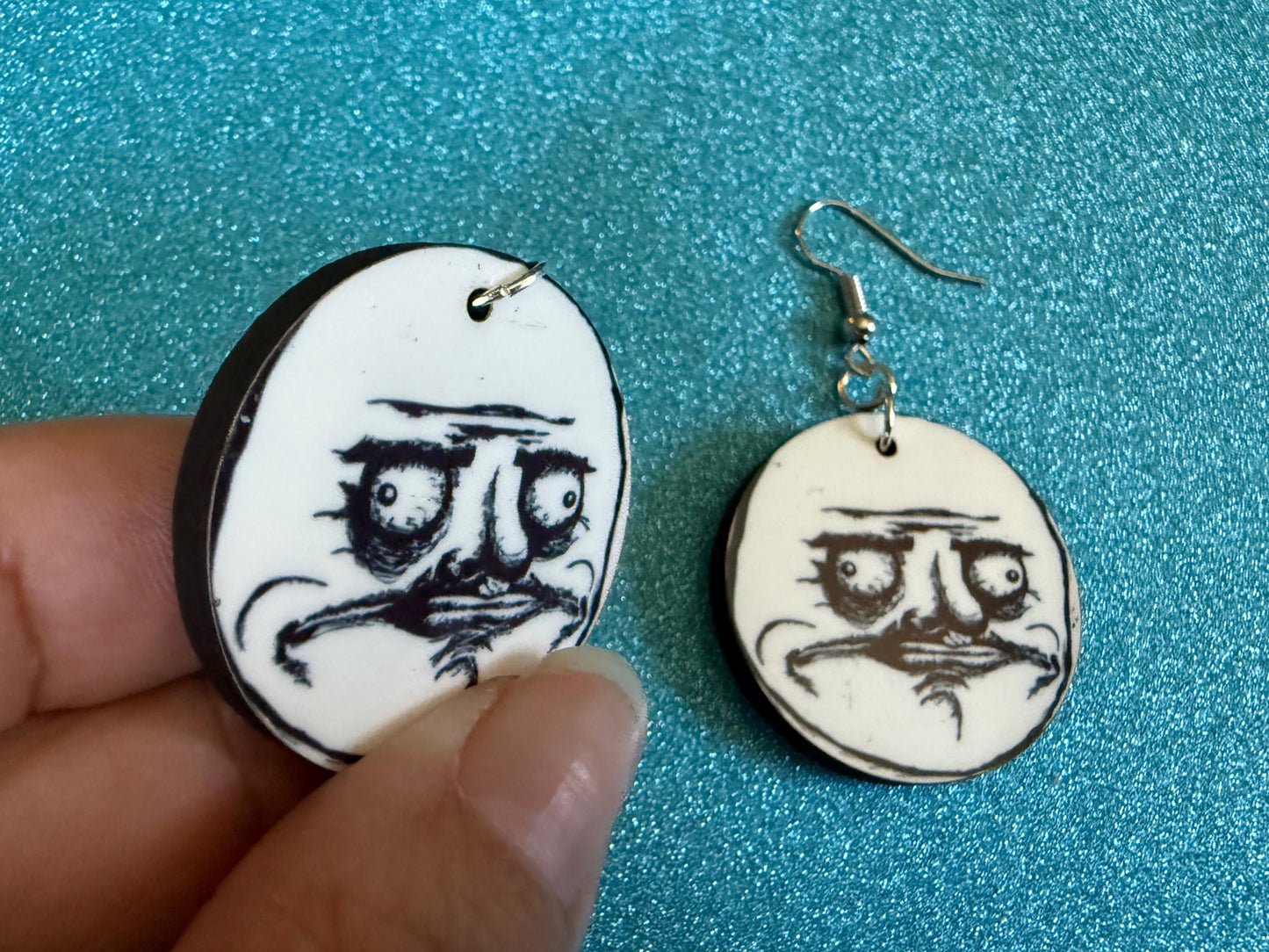 This is Fine Earrings: Laser Cut Acrylic Meme Earrings, Dog & Fire Memes, Novelty, Pop Culture, Green Earrings, Best Gifts for Her/Him/Them