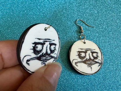 This is Fine Earrings: Laser Cut Acrylic Meme Earrings, Dog & Fire Memes, Novelty, Pop Culture, Green Earrings, Best Gifts for Her/Him/Them