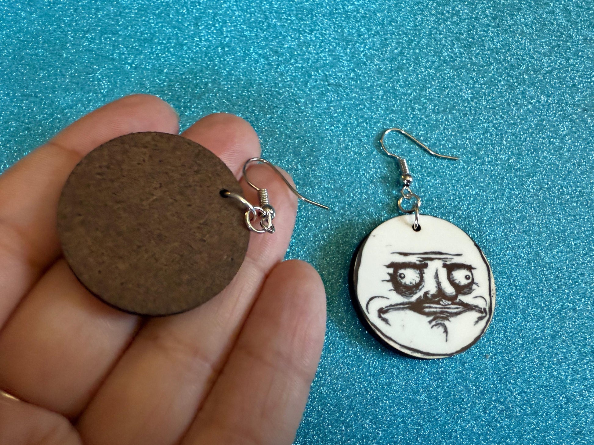 This is Fine Earrings: Laser Cut Acrylic Meme Earrings, Dog & Fire Memes, Novelty, Pop Culture, Green Earrings, Best Gifts for Her/Him/Them