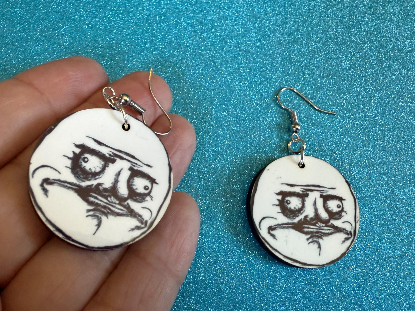 This is Fine Earrings: Laser Cut Acrylic Meme Earrings, Dog & Fire Memes, Novelty, Pop Culture, Green Earrings, Best Gifts for Her/Him/Them