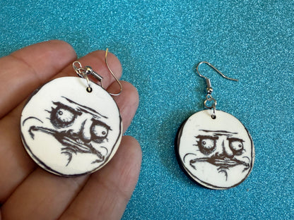 This is Fine Earrings: Laser Cut Acrylic Meme Earrings, Dog & Fire Memes, Novelty, Pop Culture, Green Earrings, Best Gifts for Her/Him/Them
