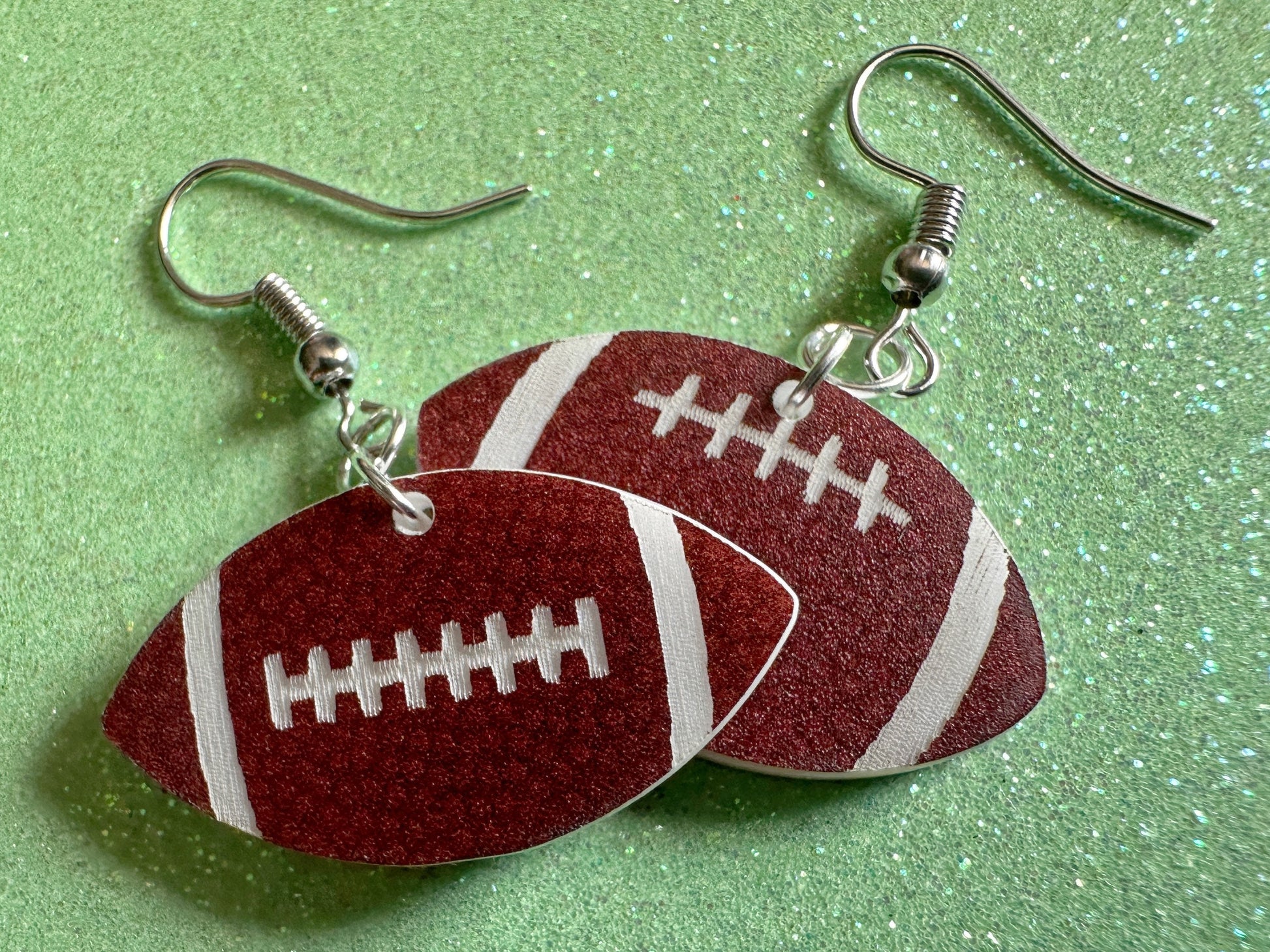 Tiny Football Earrings: Laser Cut Acrylic Football Balls, American Football, Sports, NFL, Tailgate, Team, Sport, Best Gifts for Her/Him/Them