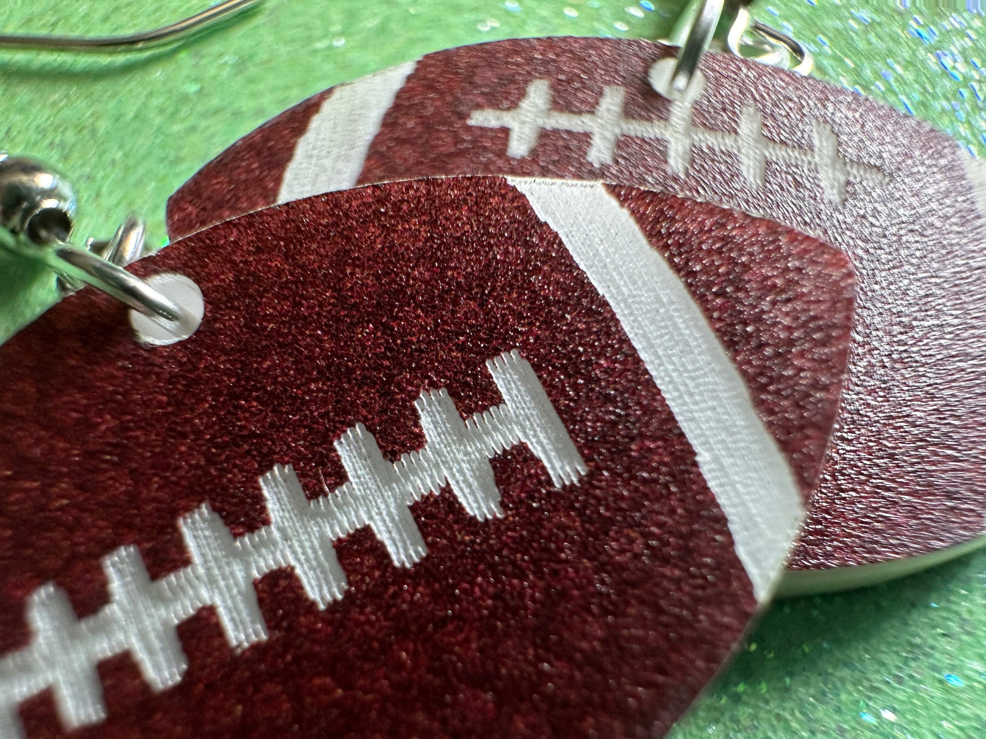 Tiny Football Earrings: Laser Cut Acrylic Football Balls, American Football, Sports, NFL, Tailgate, Team, Sport, Best Gifts for Her/Him/Them