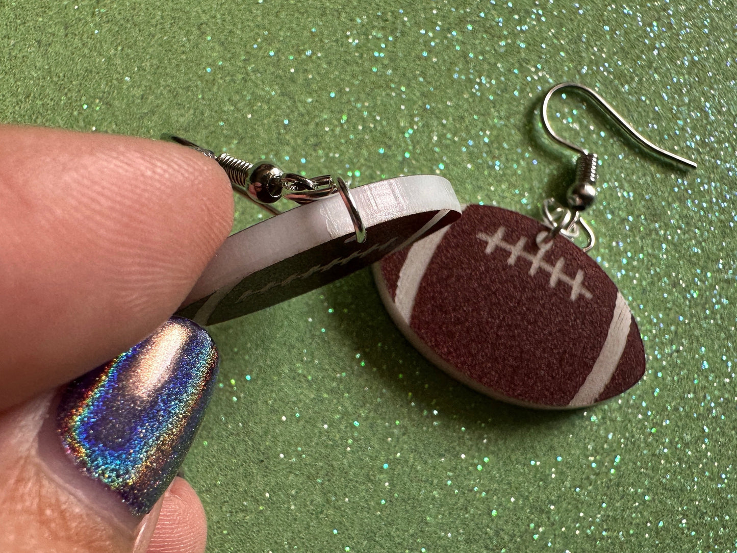 Tiny Football Earrings: Laser Cut Acrylic Football Balls, American Football, Sports, NFL, Tailgate, Team, Sport, Best Gifts for Her/Him/Them