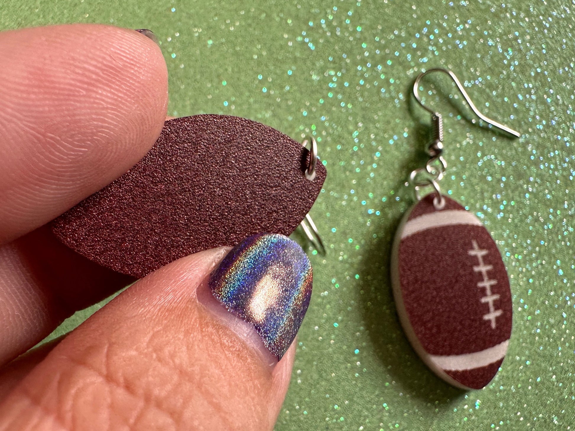 Tiny Football Earrings: Laser Cut Acrylic Football Balls, American Football, Sports, NFL, Tailgate, Team, Sport, Best Gifts for Her/Him/Them