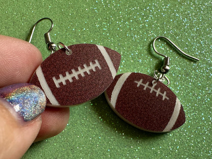 Tiny Football Earrings: Laser Cut Acrylic Football Balls, American Football, Sports, NFL, Tailgate, Team, Sport, Best Gifts for Her/Him/Them