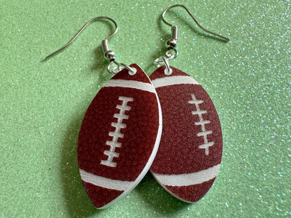 Tiny Football Earrings: Laser Cut Acrylic Football Balls, American Football, Sports, NFL, Tailgate, Team, Sport, Best Gifts for Her/Him/Them