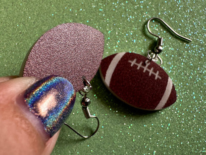 Tiny Football Earrings: Laser Cut Acrylic Football Balls, American Football, Sports, NFL, Tailgate, Team, Sport, Best Gifts for Her/Him/Them
