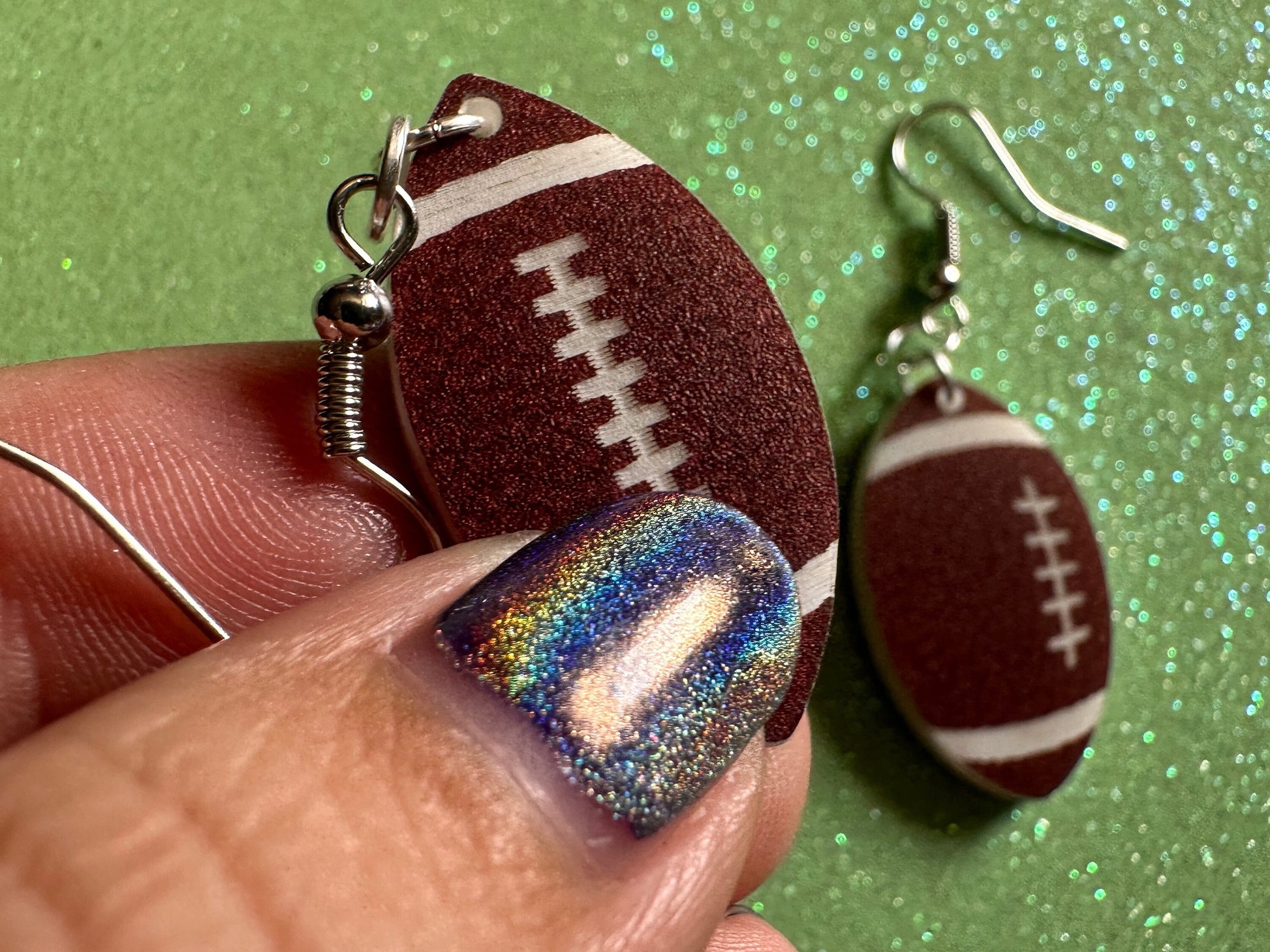 Tiny Football Earrings: Laser Cut Acrylic Football Balls, American Football, Sports, NFL, Tailgate, Team, Sport, Best Gifts for Her/Him/Them