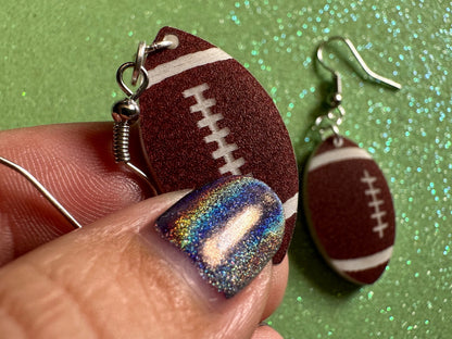 Tiny Football Earrings: Laser Cut Acrylic Football Balls, American Football, Sports, NFL, Tailgate, Team, Sport, Best Gifts for Her/Him/Them