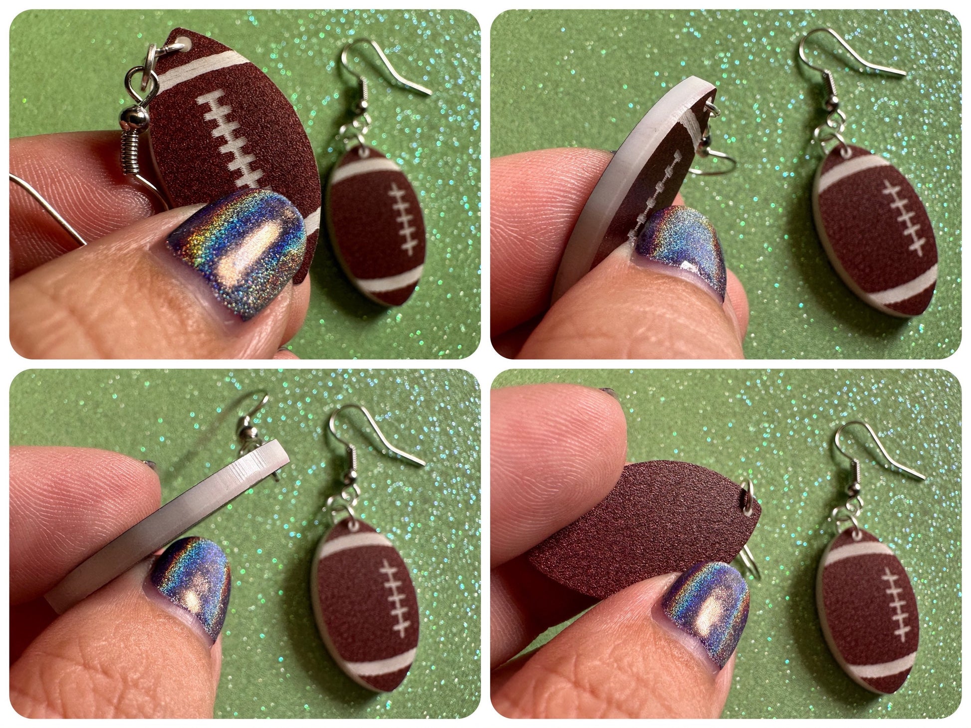 Tiny Football Earrings: Laser Cut Acrylic Football Balls, American Football, Sports, NFL, Tailgate, Team, Sport, Best Gifts for Her/Him/Them