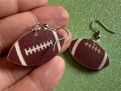 Tiny Football Earrings: Laser Cut Acrylic Football Balls, American Football, Sports, NFL, Tailgate, Team, Sport, Best Gifts for Her/Him/Them