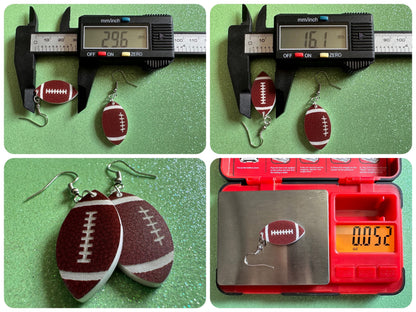 Tiny Football Earrings: Laser Cut Acrylic Football Balls, American Football, Sports, NFL, Tailgate, Team, Sport, Best Gifts for Her/Him/Them