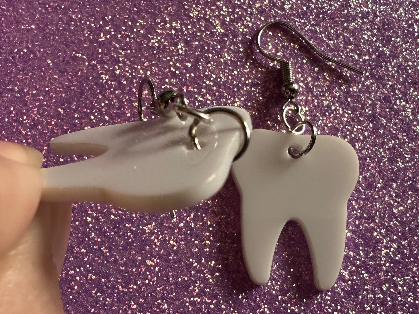 Tooth Earrings: Laser Cut Acrylic Teeth, Dentist, Dental Health, Teeth, Molar, Anatomy, Halloween, Gag Gift, Best Gifts for Her/Him/Them