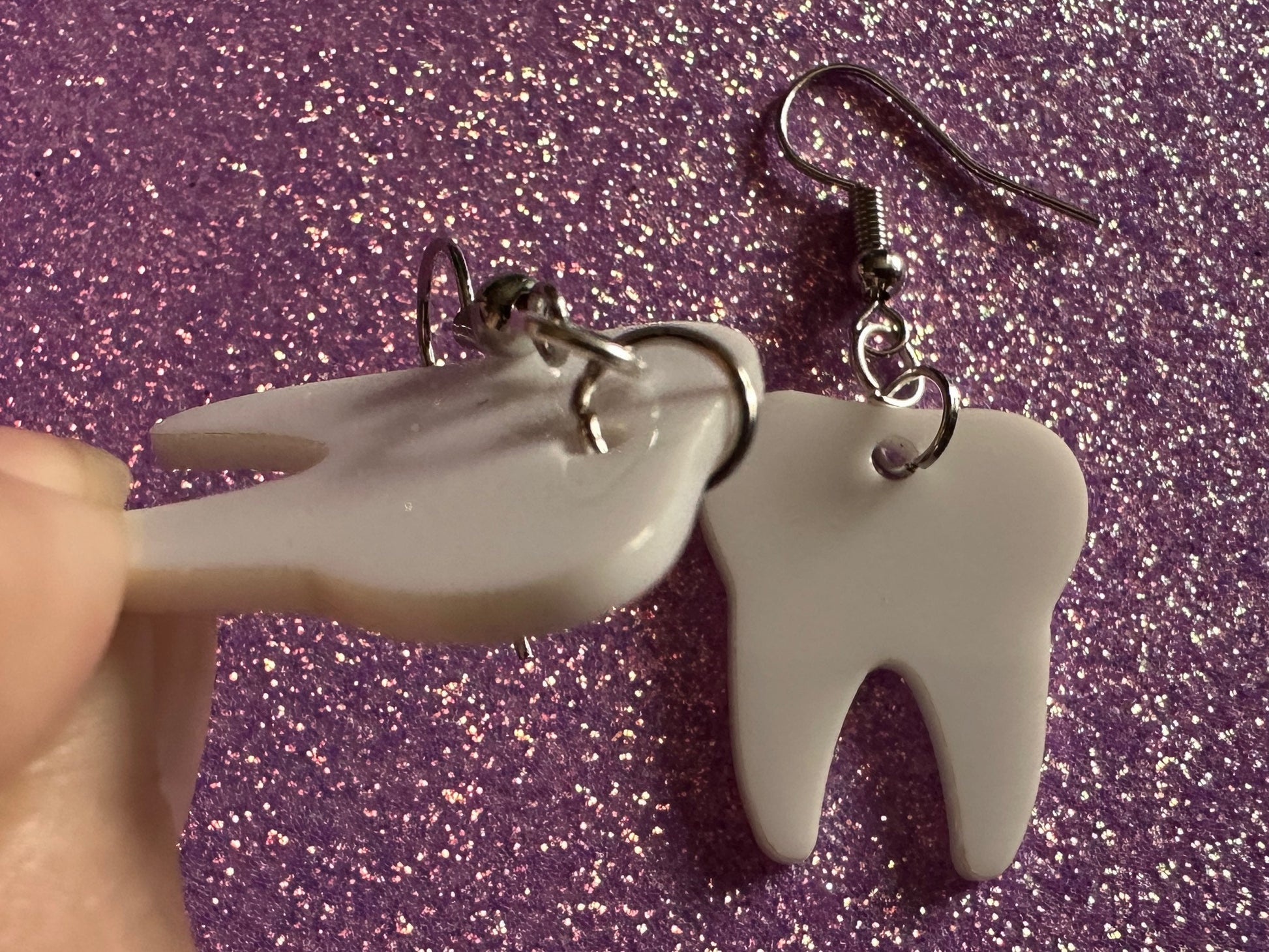 Tooth Earrings: Laser Cut Acrylic Teeth, Dentist, Dental Health, Teeth, Molar, Anatomy, Halloween, Gag Gift, Best Gifts for Her/Him/Them