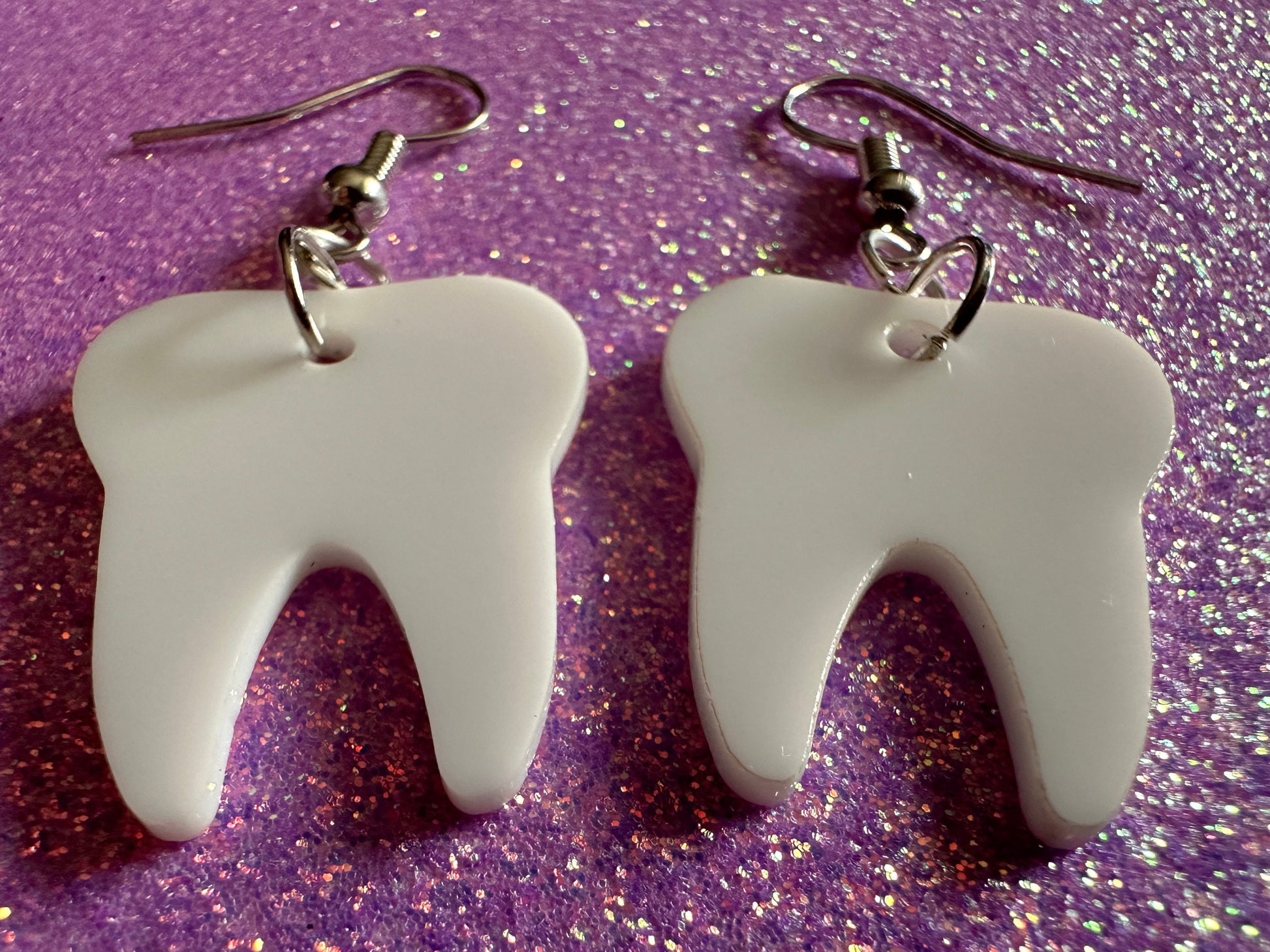 Tooth Earrings: Laser Cut Acrylic Teeth, Dentist, Dental Health, Teeth, Molar, Anatomy, Halloween, Gag Gift, Best Gifts for Her/Him/Them