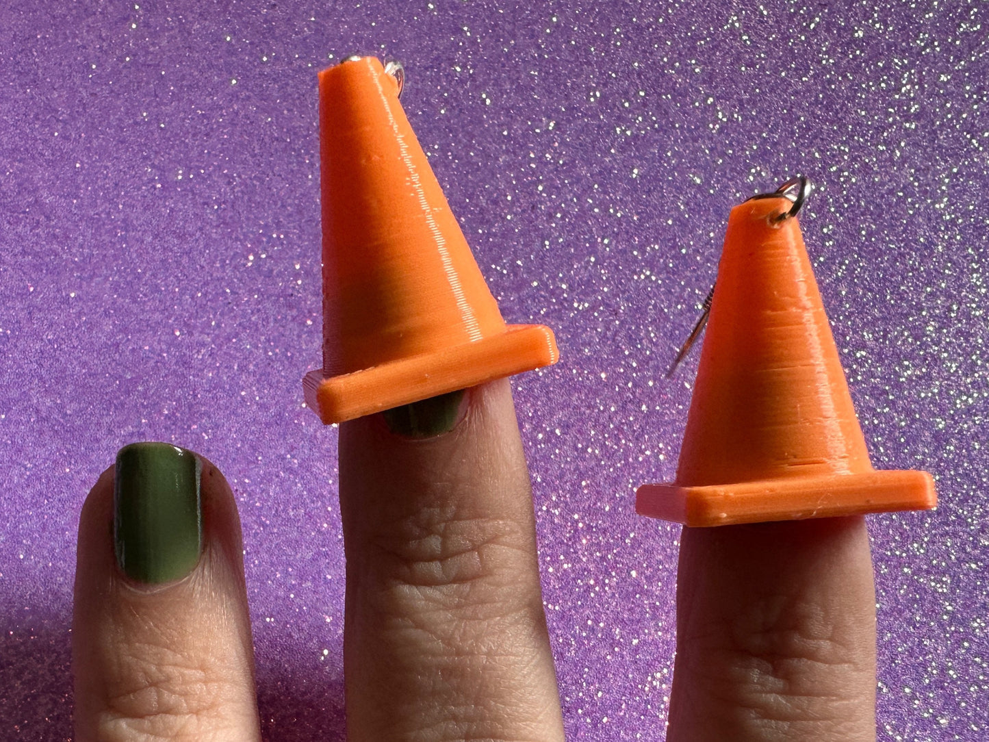 Traffic Cone Earrings: 3D Printed Traffic Cones, Car, Driving School, Road Trip, Gifts for Her/Him/Them