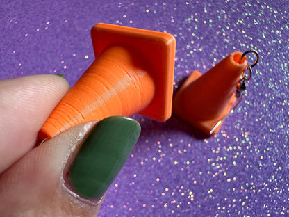 Traffic Cone Earrings: 3D Printed Traffic Cones, Car, Driving School, Road Trip, Gifts for Her/Him/Them