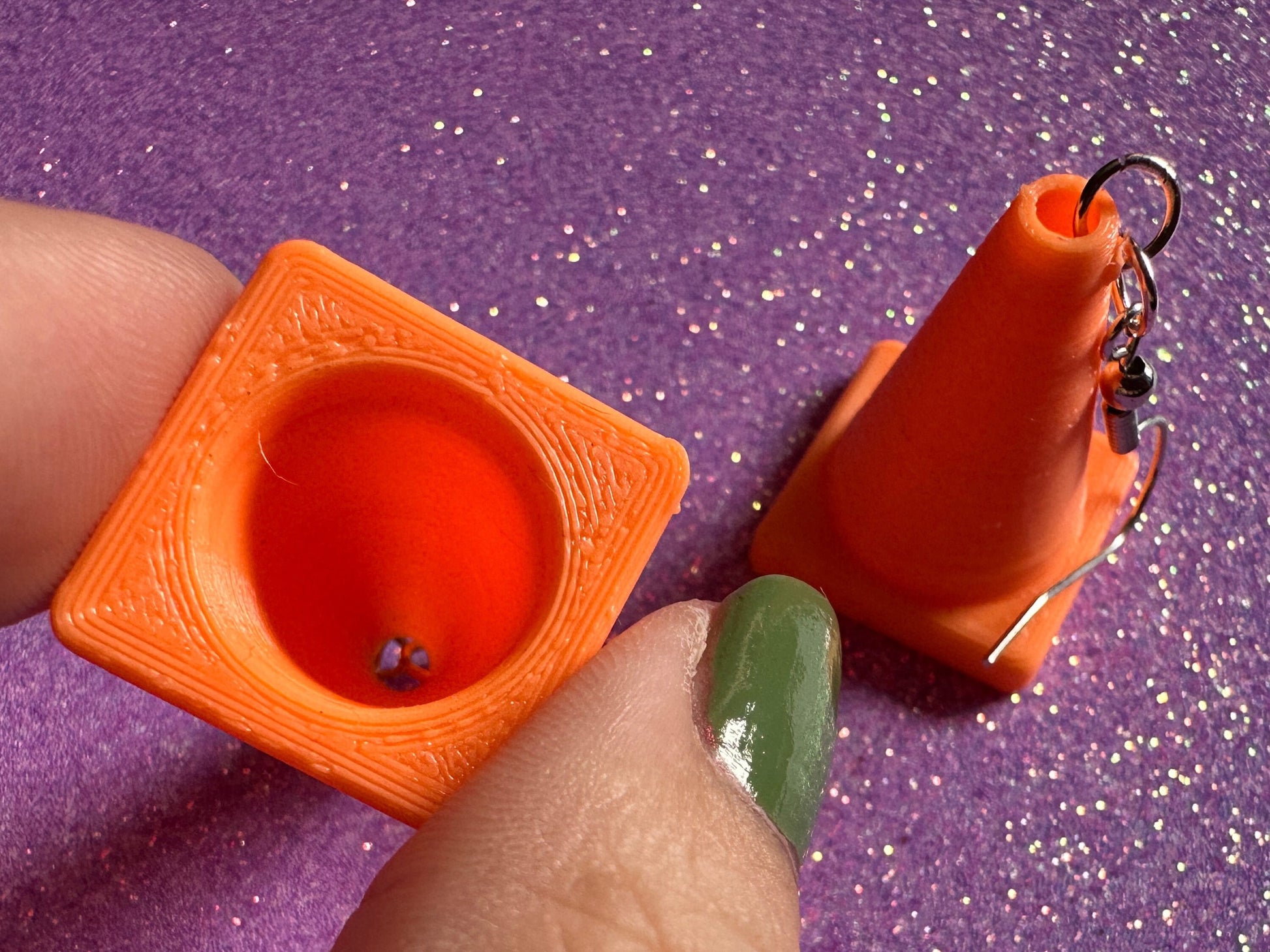 Traffic Cone Earrings: 3D Printed Traffic Cones, Car, Driving School, Road Trip, Gifts for Her/Him/Them