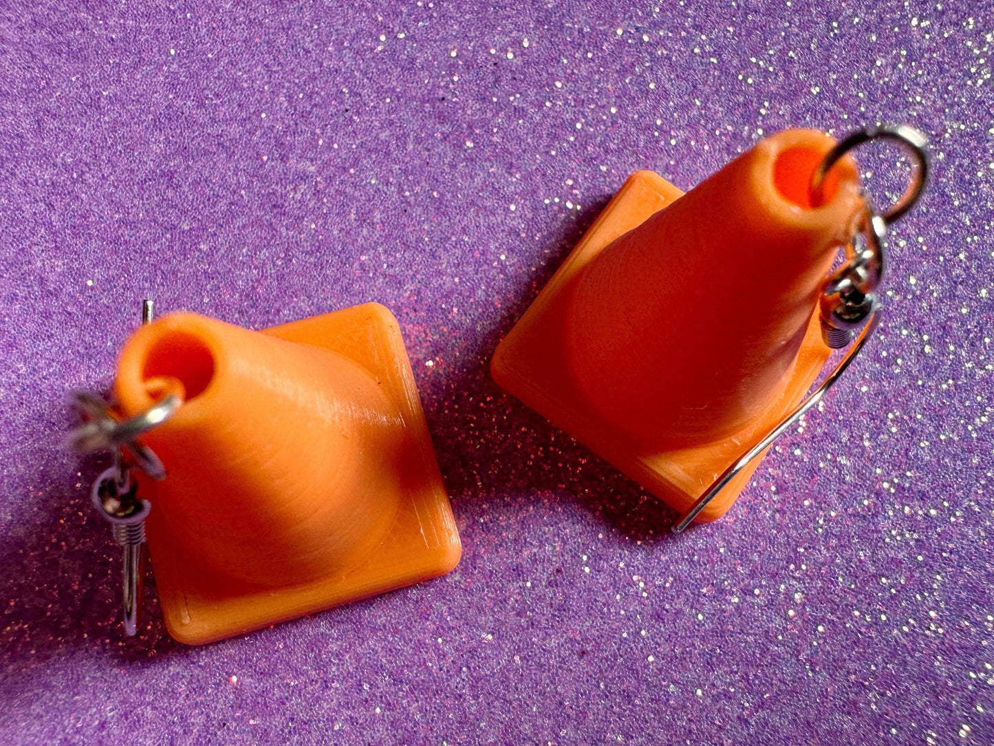 Traffic Cone Earrings: 3D Printed Traffic Cones, Car, Driving School, Road Trip, Gifts for Her/Him/Them