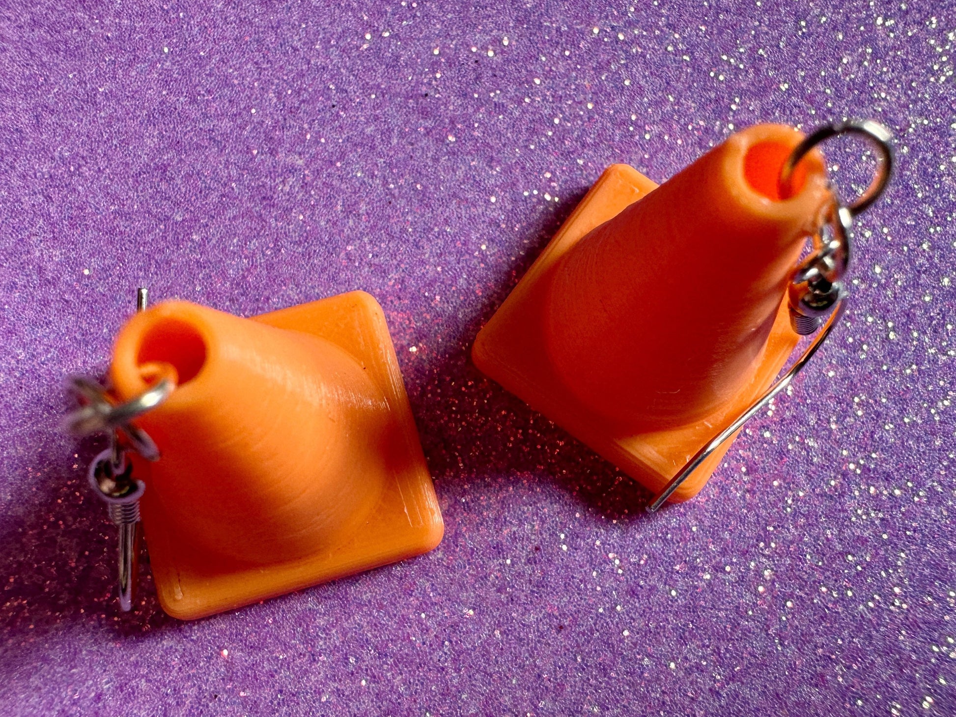 Traffic Cone Earrings: 3D Printed Traffic Cones, Car, Driving School, Road Trip, Gifts for Her/Him/Them