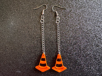 Traffic Cone Earrings: Laser Cut Acrylic Cones, Car, Driving School, Road Trip, Best Gifts for Her/Him/Them