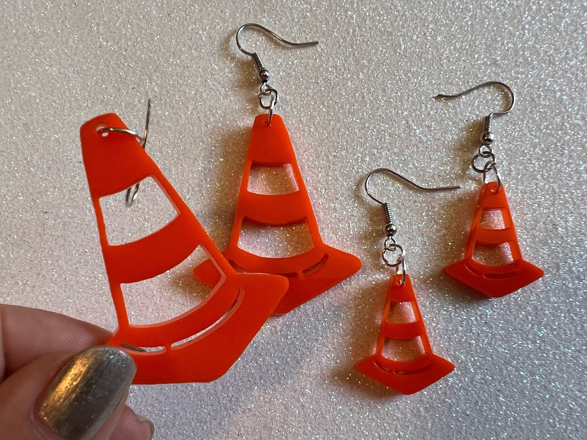 Traffic Cone Earrings: Laser Cut Acrylic Cones, Car, Driving School, Road Trip, Best Gifts for Her/Him/Them