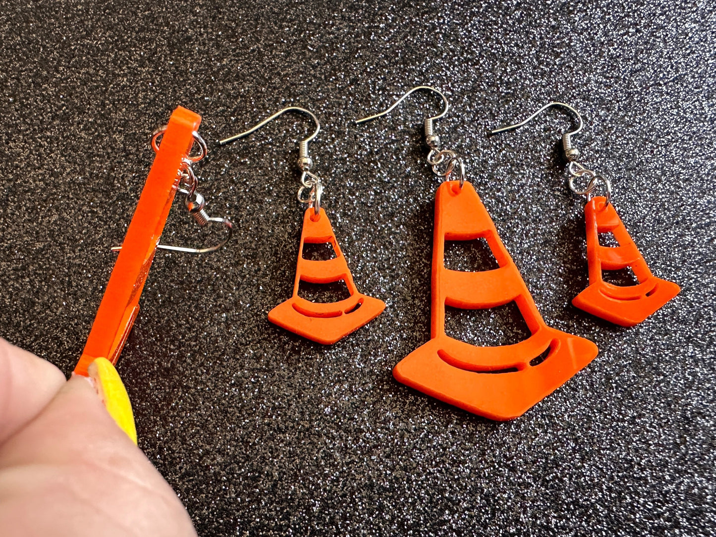 Traffic Cone Earrings: Laser Cut Acrylic Cones, Car, Driving School, Road Trip, Best Gifts for Her/Him/Them
