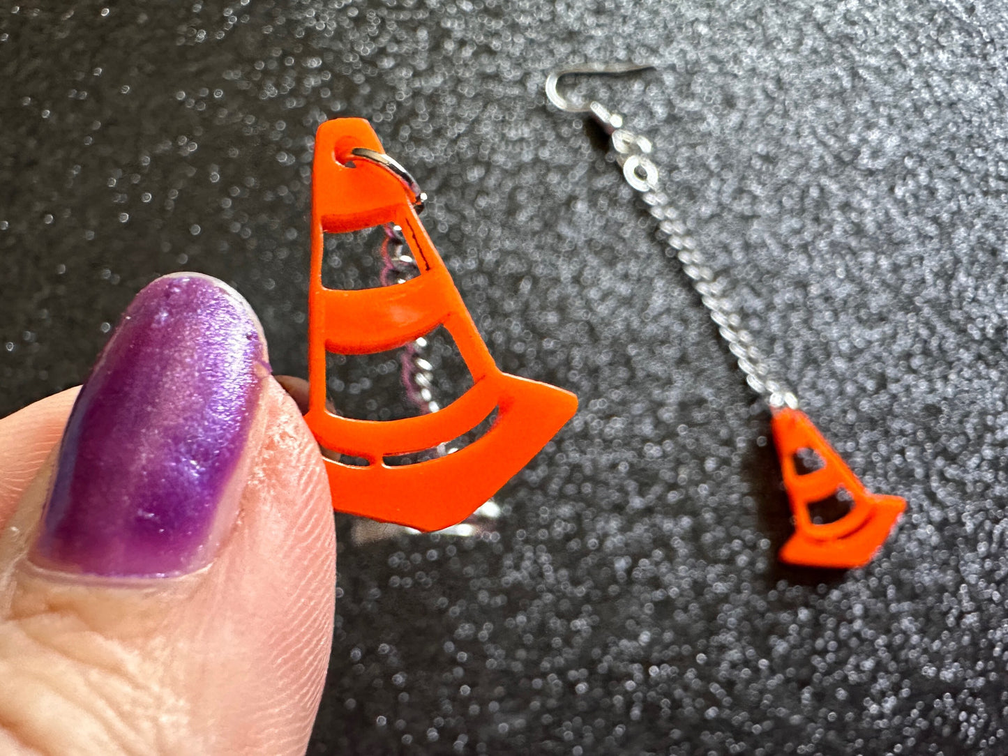 Traffic Cone Earrings: Laser Cut Acrylic Cones, Car, Driving School, Road Trip, Best Gifts for Her/Him/Them