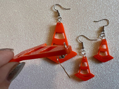 Traffic Cone Earrings: Laser Cut Acrylic Cones, Car, Driving School, Road Trip, Best Gifts for Her/Him/Them