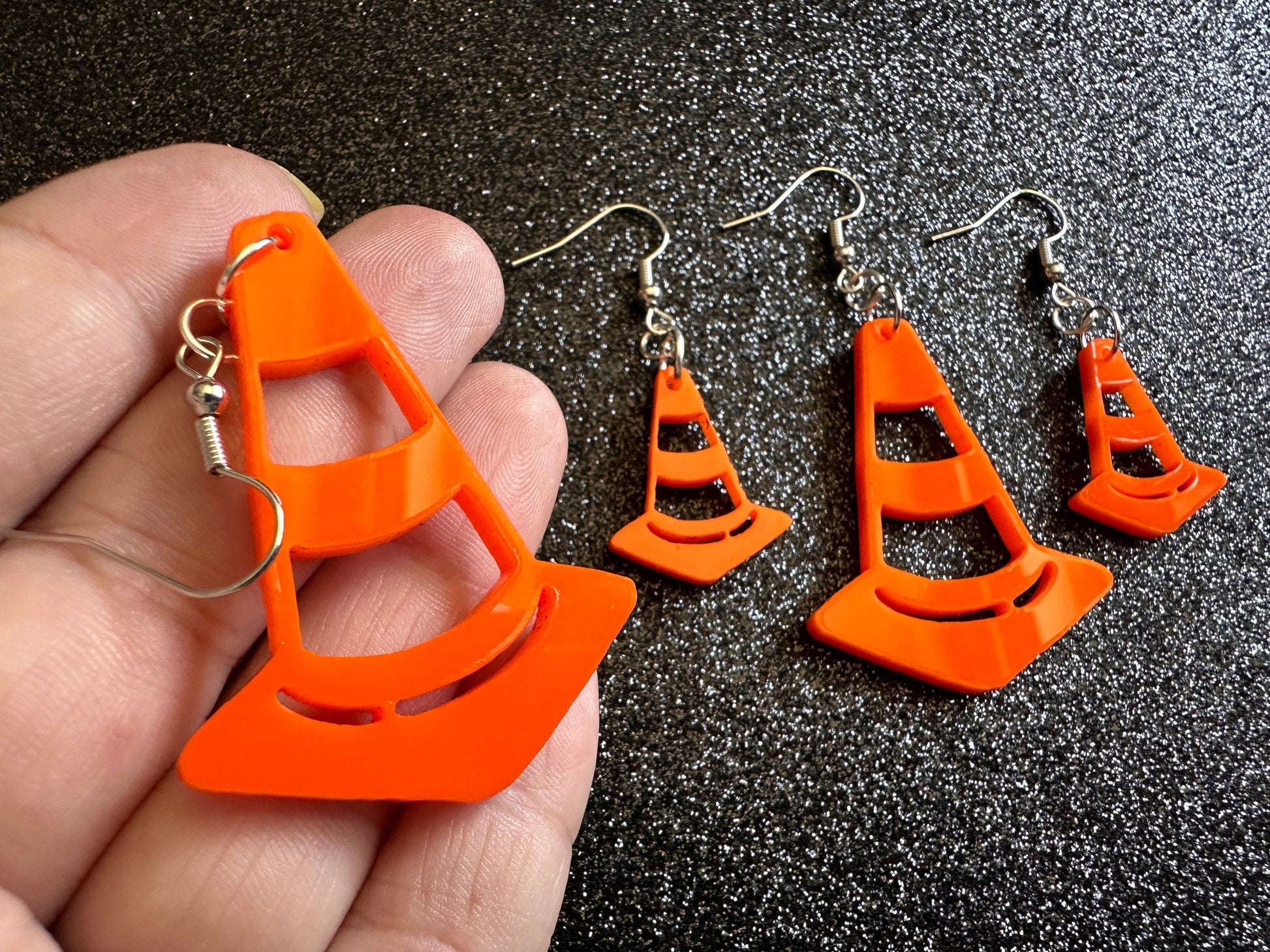 Traffic Cone Earrings: Laser Cut Acrylic Cones, Car, Driving School, Road Trip, Best Gifts for Her/Him/Them