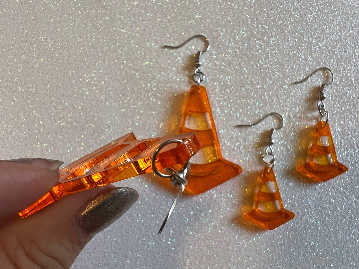 Traffic Cone Earrings: Laser Cut Acrylic Cones, Car, Driving School, Road Trip, Best Gifts for Her/Him/Them
