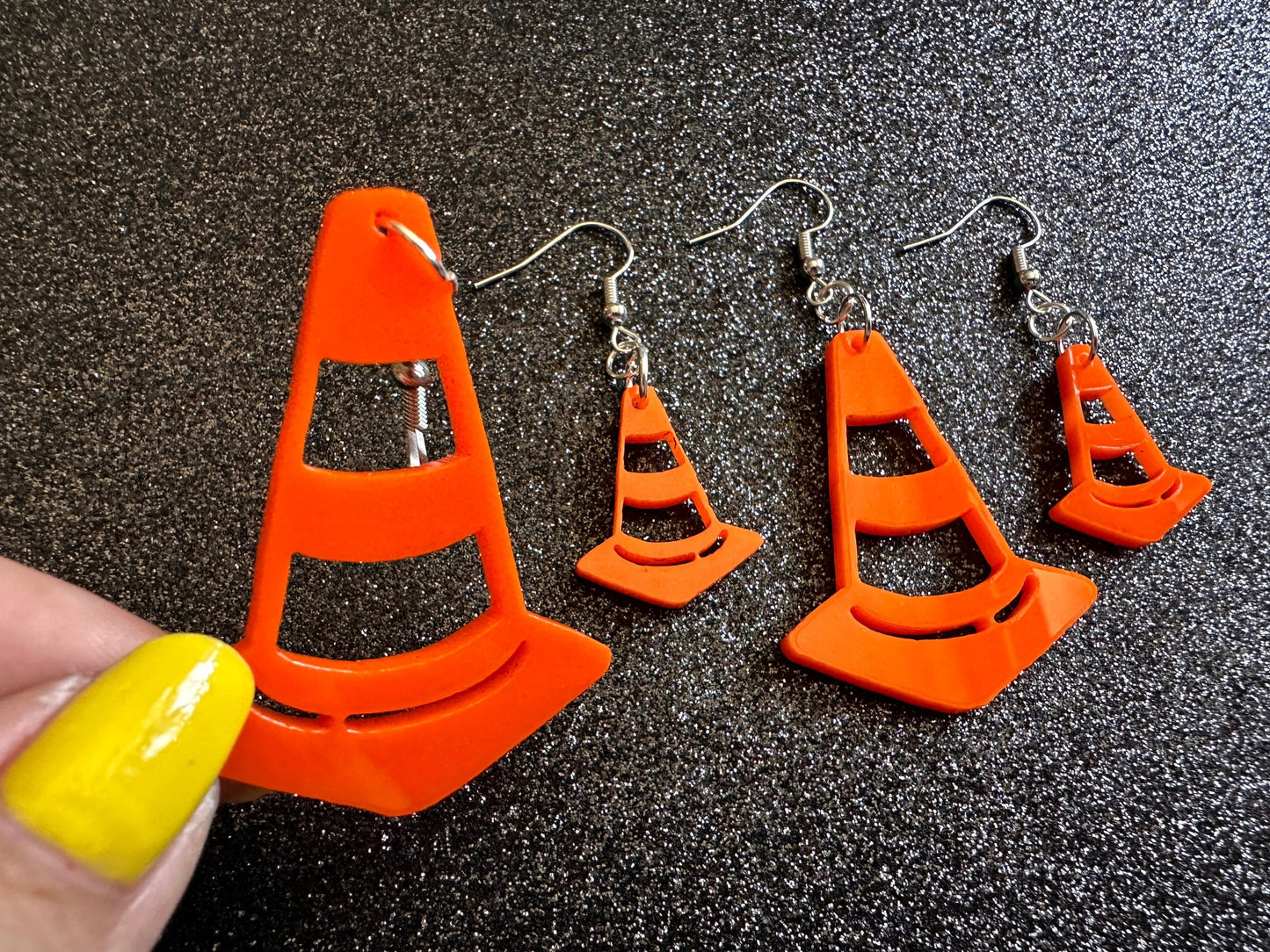 Traffic Cone Earrings: Laser Cut Acrylic Cones, Car, Driving School, Road Trip, Best Gifts for Her/Him/Them