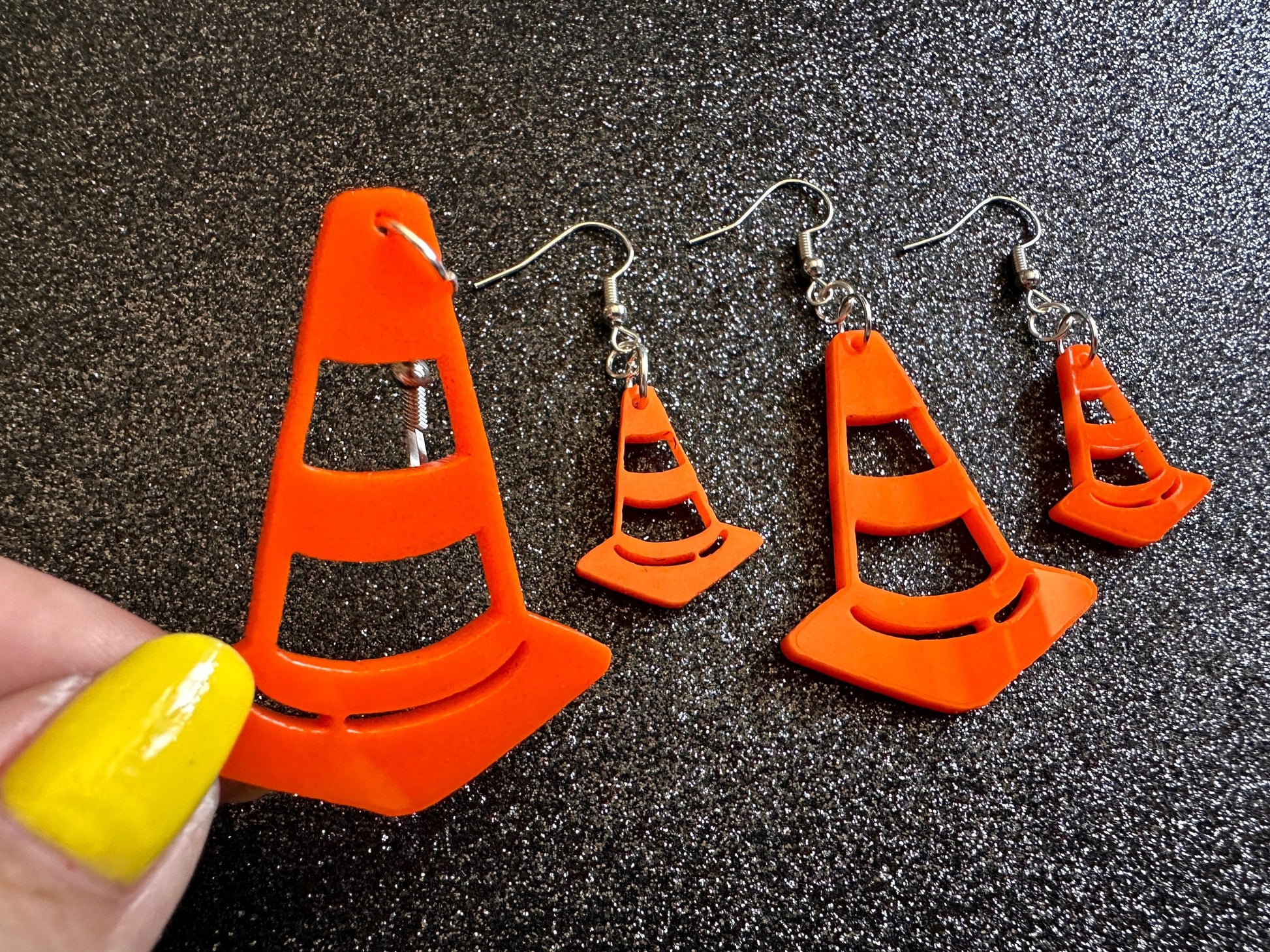Traffic Cone Earrings: Laser Cut Acrylic Cones, Car, Driving School, Road Trip, Best Gifts for Her/Him/Them