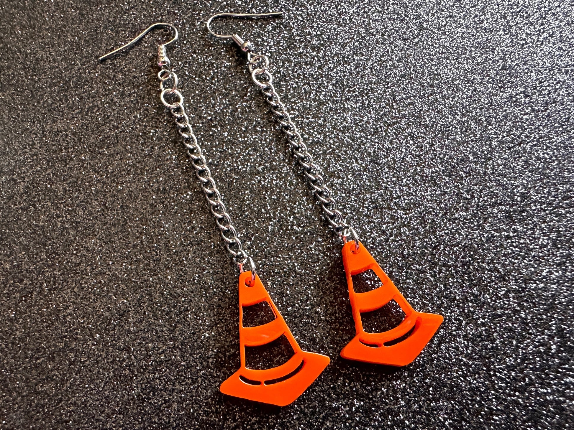 Traffic Cone Earrings: Laser Cut Acrylic Cones, Car, Driving School, Road Trip, Best Gifts for Her/Him/Them