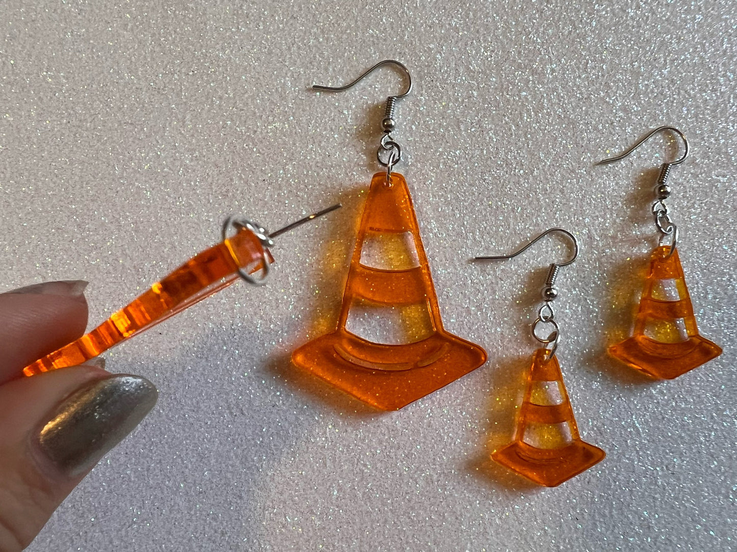 Traffic Cone Earrings: Laser Cut Acrylic Cones, Car, Driving School, Road Trip, Best Gifts for Her/Him/Them